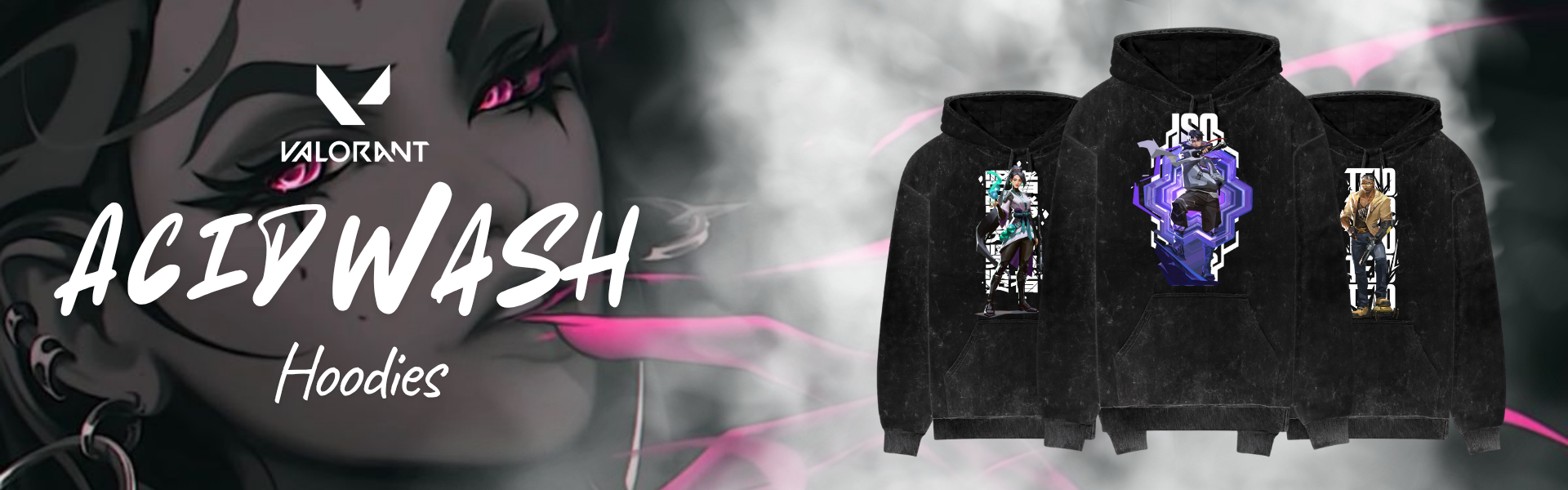 Valorant Acid Wash Hoodies