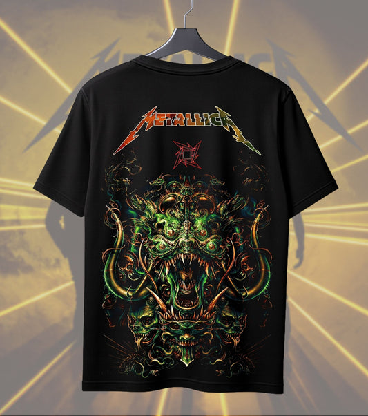 Metallica Demonic Green Serpent Graphic Regular T-Shirt