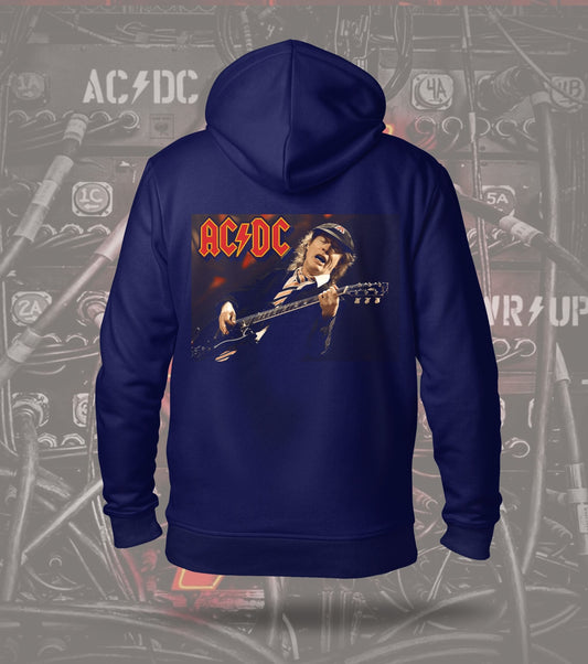 AC/DC Guitarist Portrait Graphic Hoodie – Navy