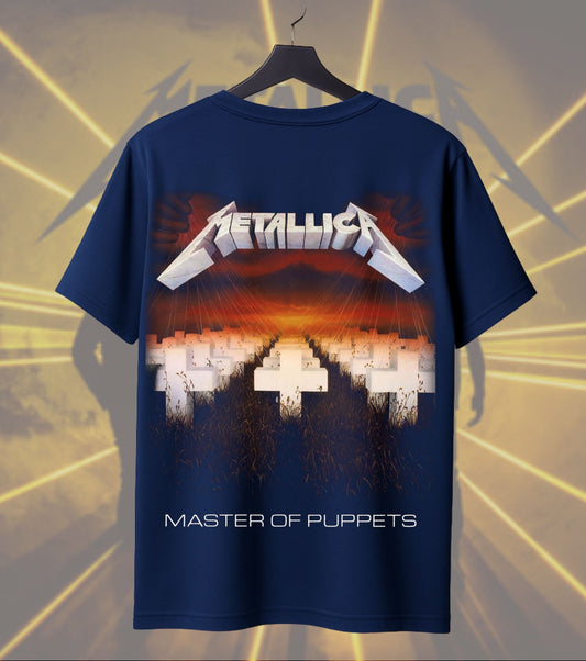 Metallica Band Portrait & Master of Puppets Dual Print Regular T-Shirt