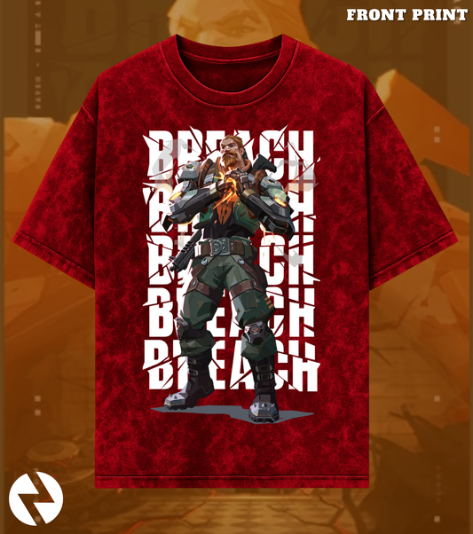 Breach | Valorant – Earthshaker 240 GSM Oversized Acid Wash Tee