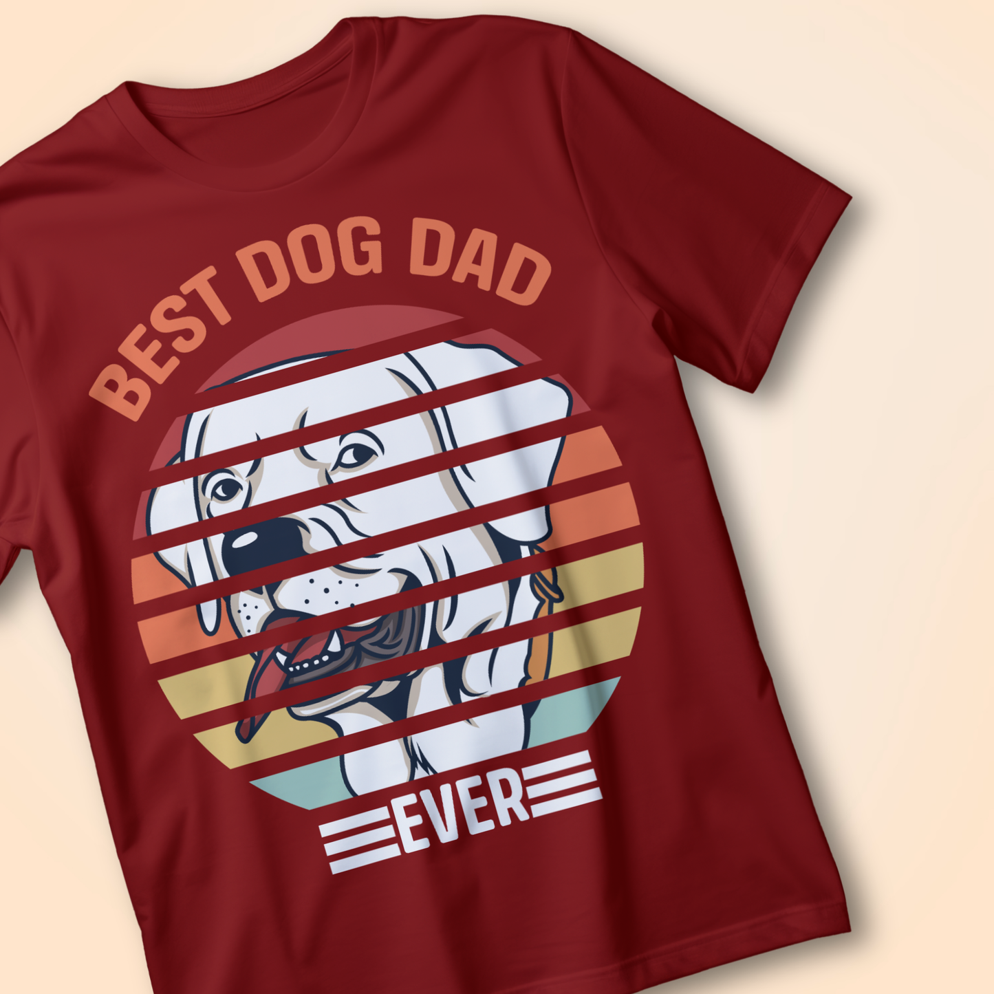BEST DOG DAD EVER – Retro Gold T-Shirt