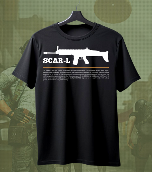 SCAR-L Tactical Operator Tee – 180 GSM | Battle-Ready Minimal Print