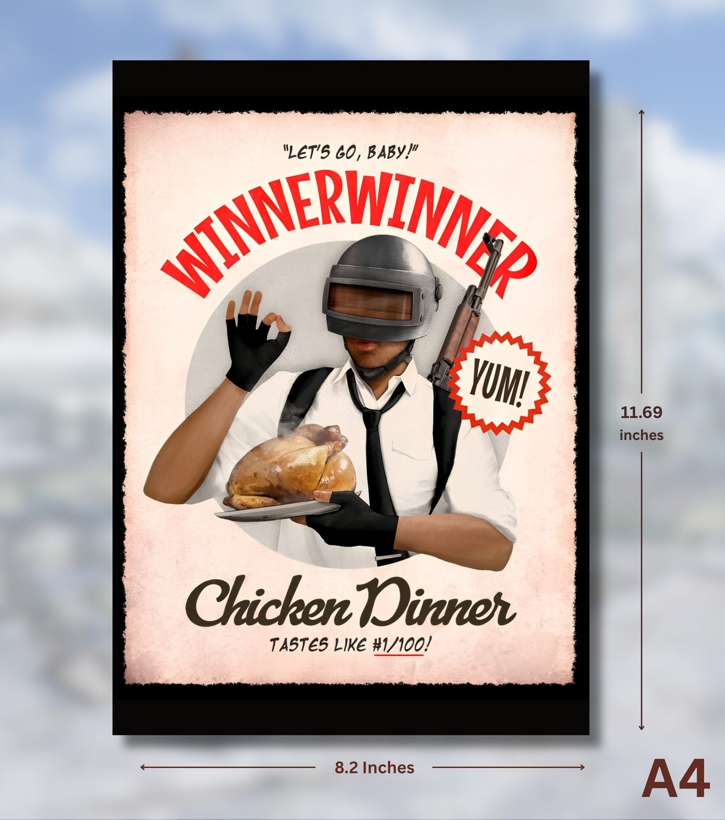 Winner Winner Chicken Dinner – BGMI Retro Wall Art