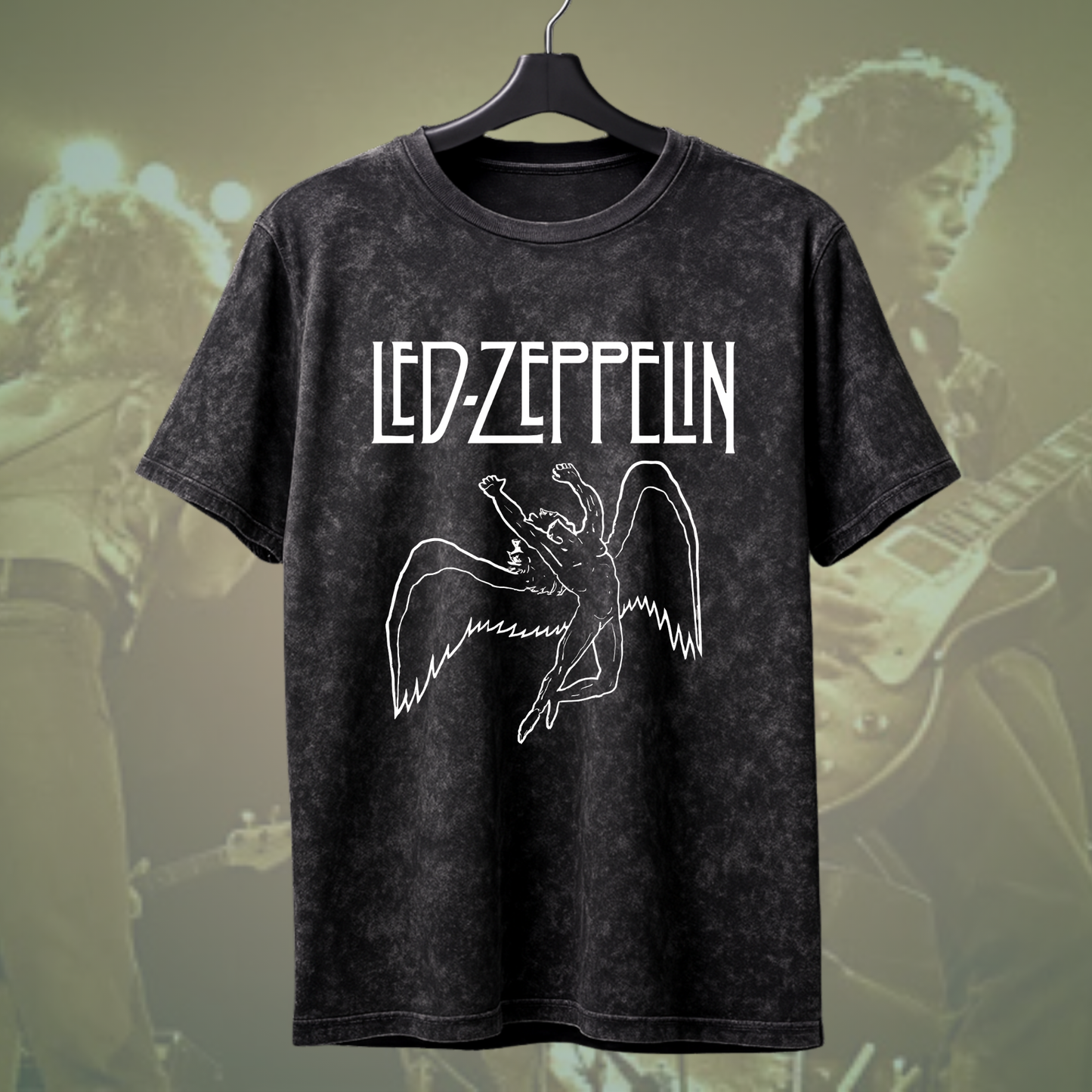 Led Zeppelin Classic Wings Acid Wash Tee