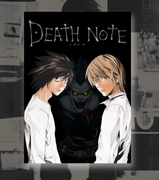 Death Note Poster – Light Yagami vs L with Ryuk | Iconic Anime Wall Art