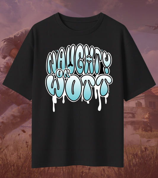 BGMI Naughty or Wott” Oversized T-Shirt | 240 GSM Gamer Streetwear