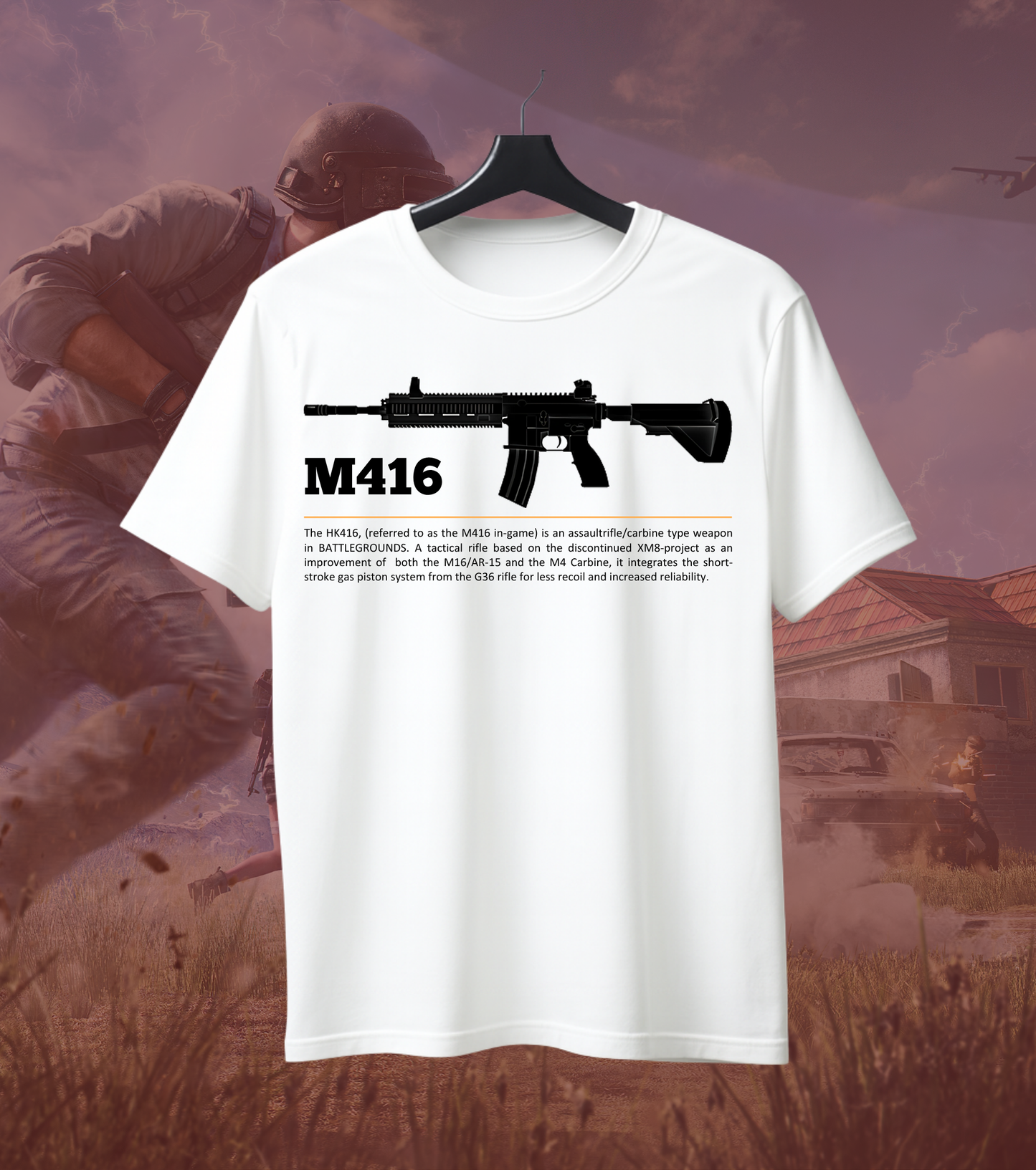 M416 Tactical Assault Rifle T-Shirt  PUBG/BGMI