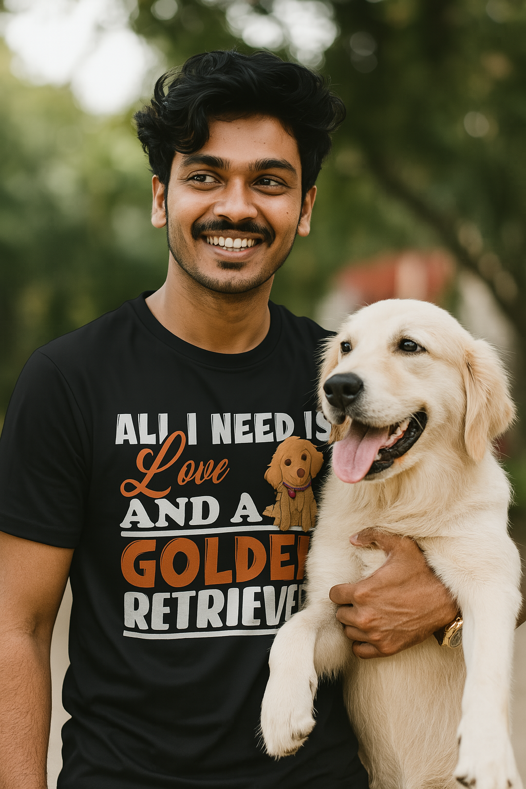 ALL YOU NEED IS LOVE AND A GOLDEN RETRIEVER" T-Shirt – Cute Dog Lover Gift Tee