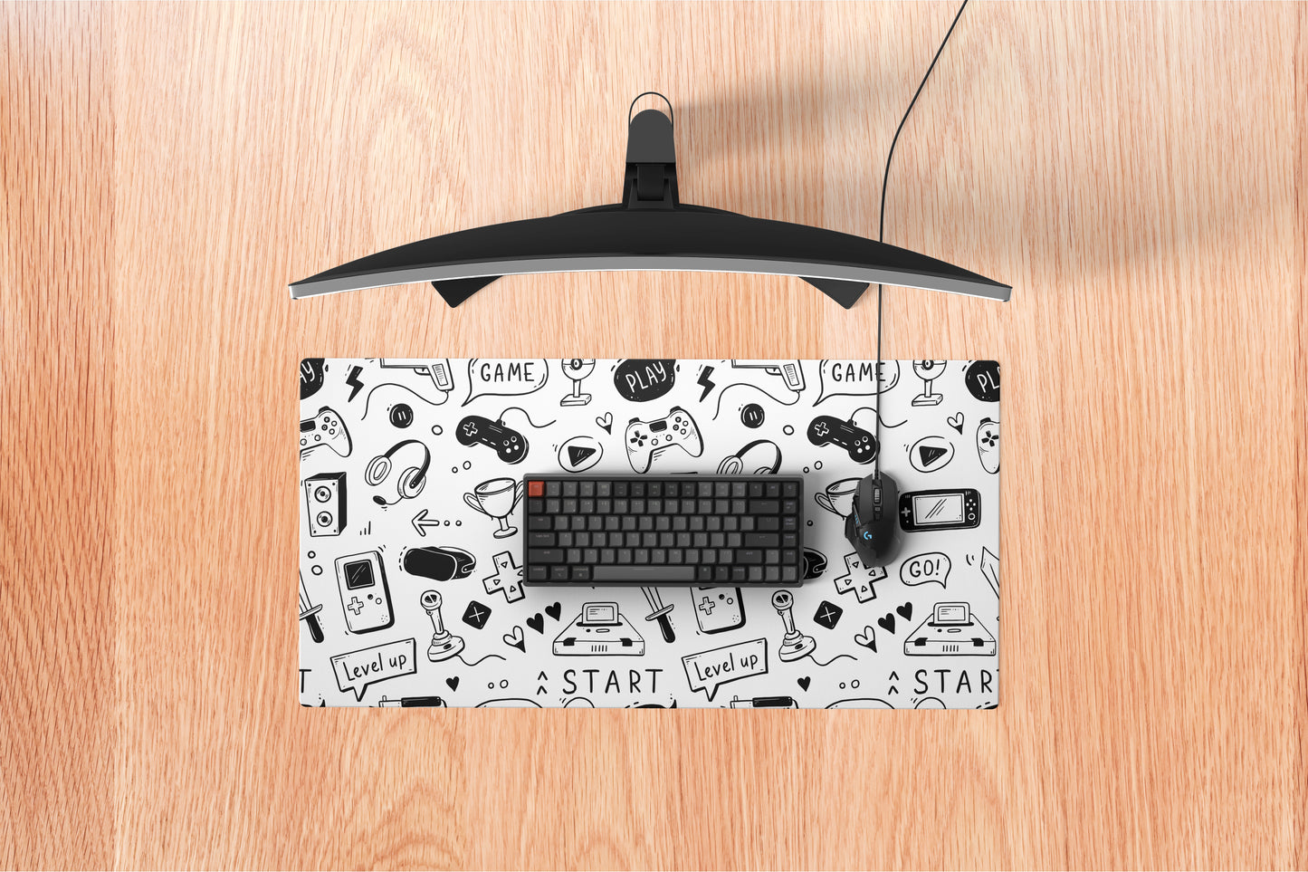 Gaming Doodle XL Mousepad – 80×33 cm
