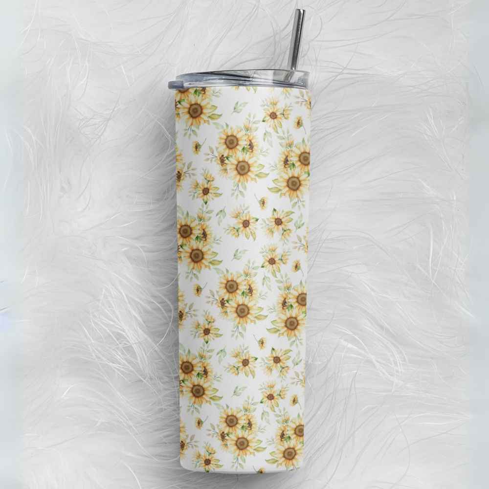 Golden Sunflower Skinny Tumbler (591 ml / 20 oz)