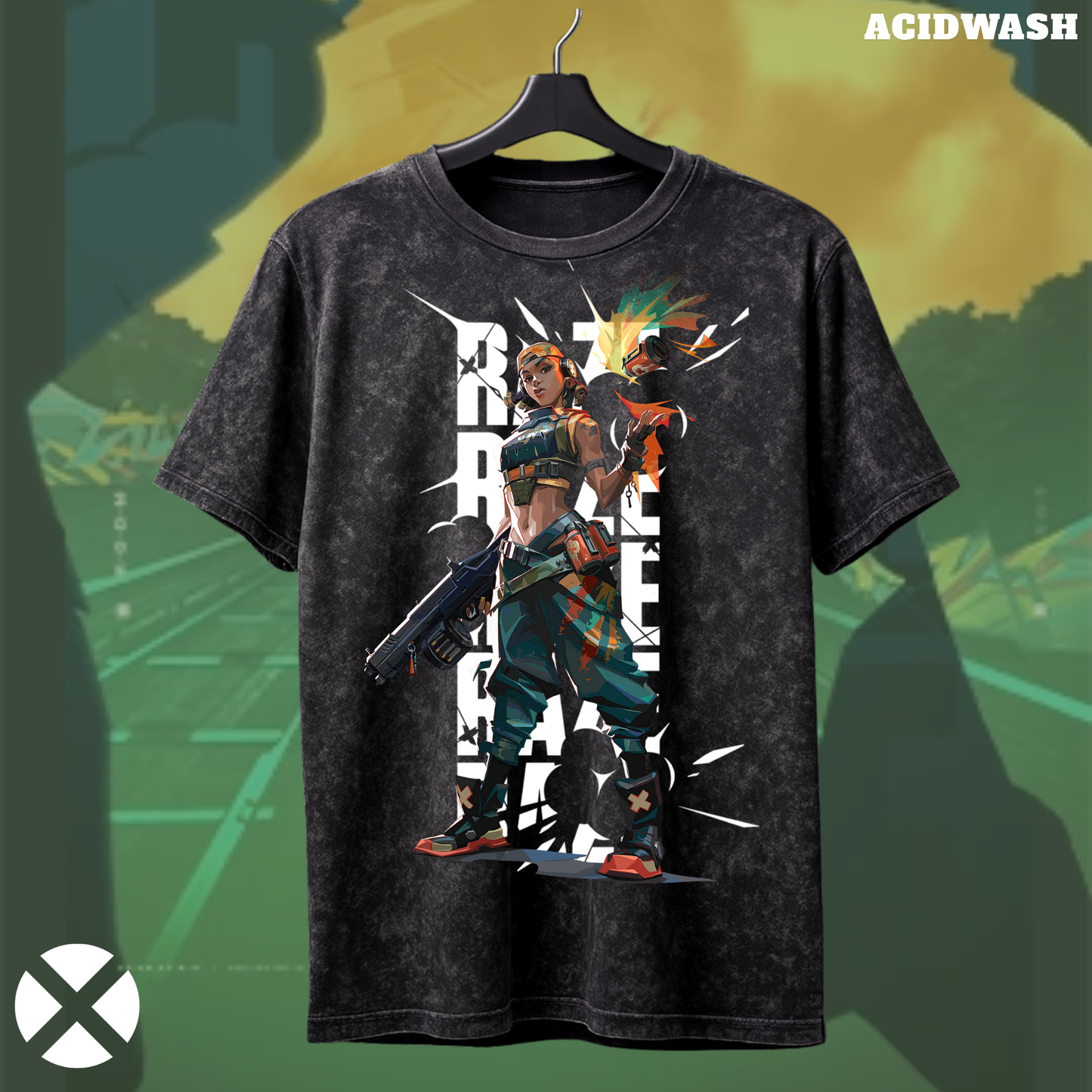 Raze | Valorant – Blast Artist Acid Wash Tee