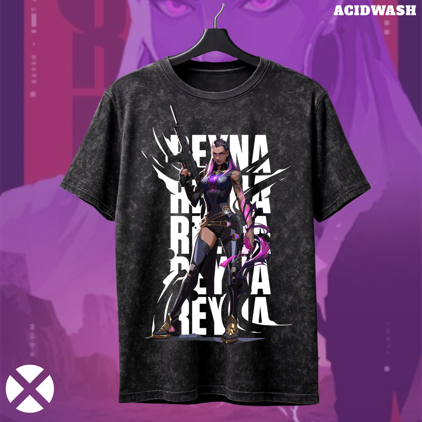 Reyna | Valorant – Empress of Shadows Acid Wash Tee