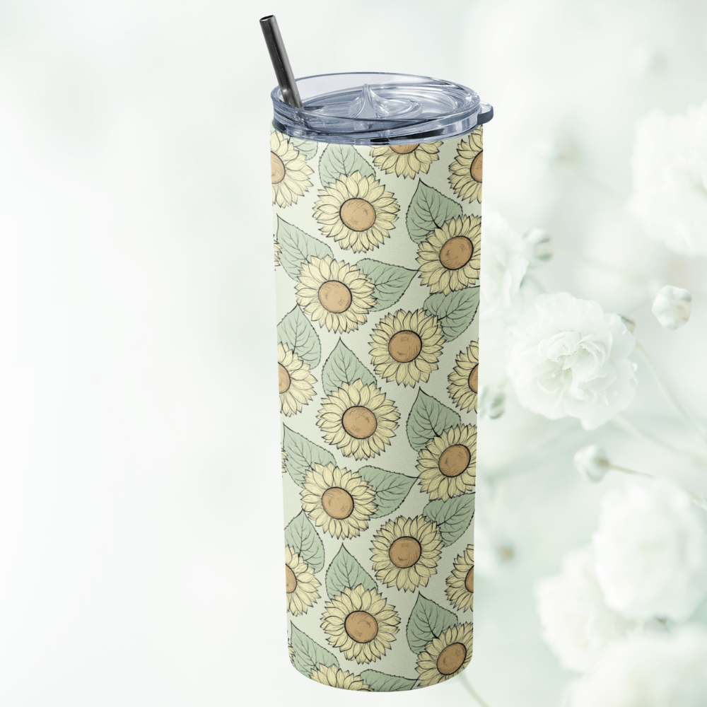 Pastel Sunflower Skinny Tumbler (591 ml / 20 oz)