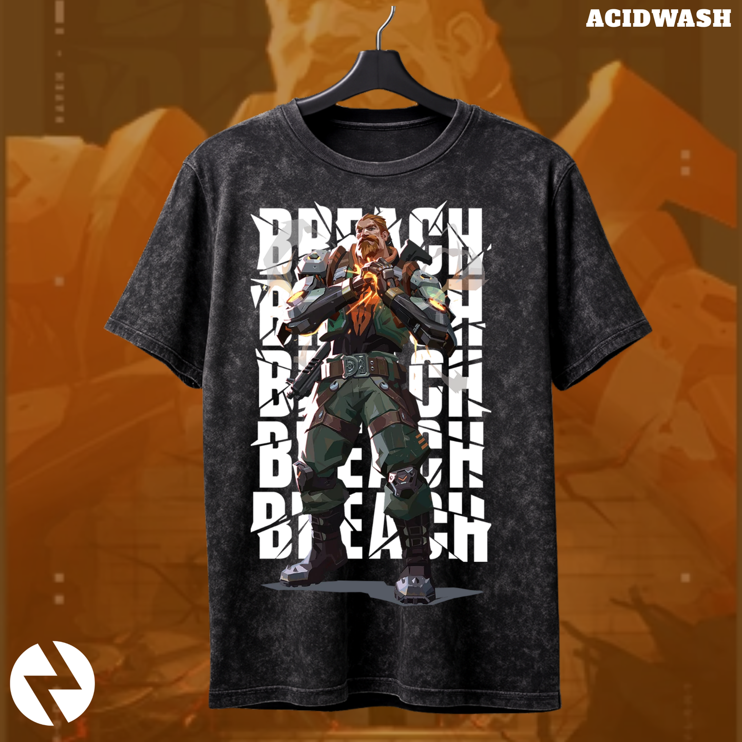 Breach | Valorant – Earthshaker Acid Wash Tee