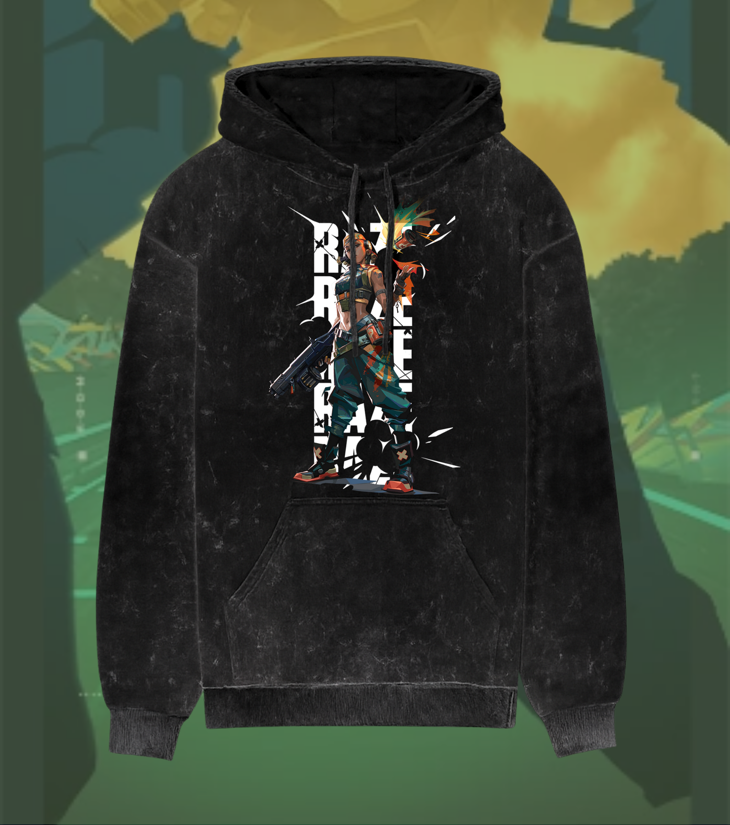 Raze | Valorant – Blast Artist Acid Wash Hoodie