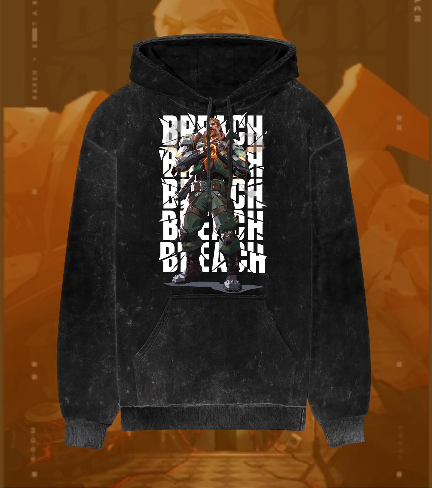 Breach | Valorant – Earthshaker Acid Wash Hoodie