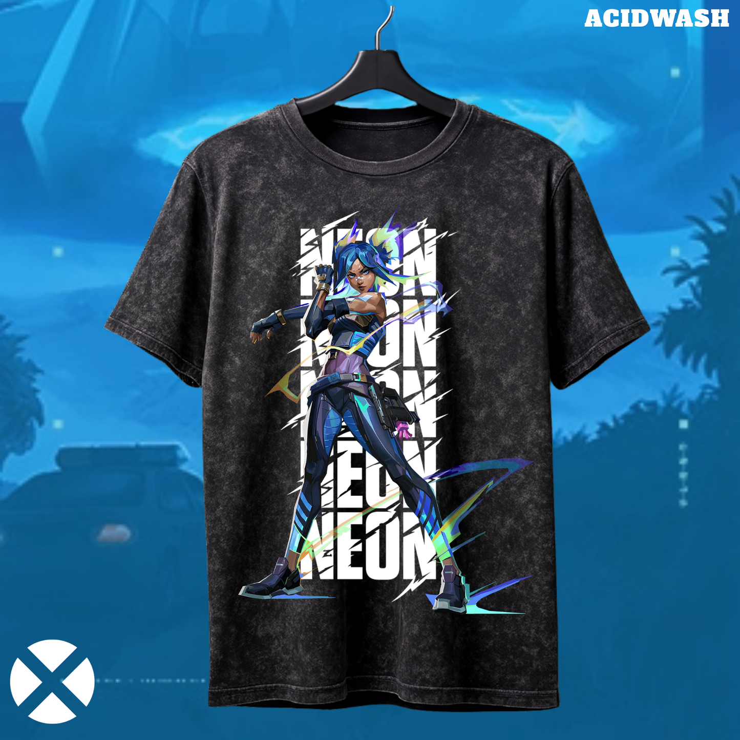 Neon | Valorant – Speed Surge Acid Wash Tee