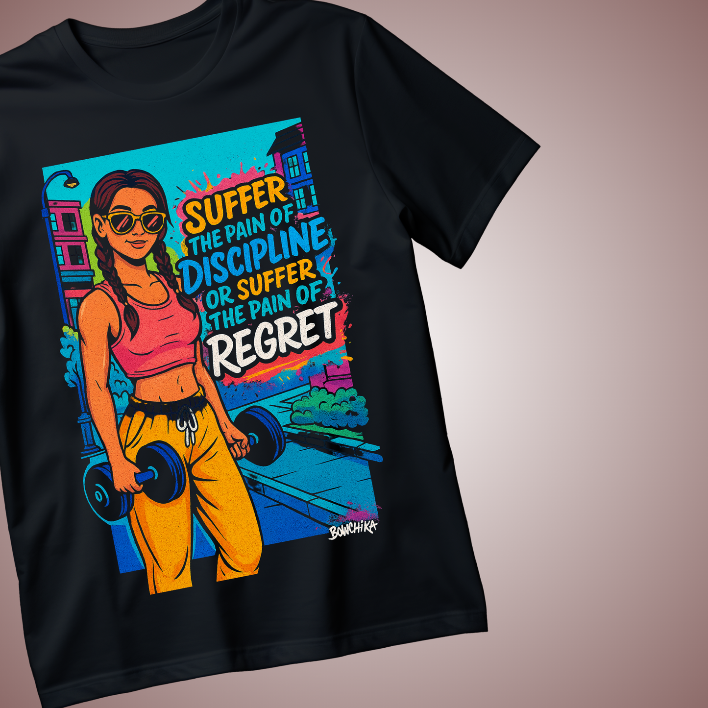 Suffer the Pain of Discipline or the Pain of Regret – Bold Fitness T-Shirt