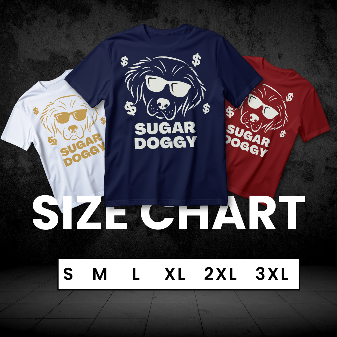 SUGAR DOGGY” Cool Pup Tee – Funny Graphic Dog Shirt with Sunglasses