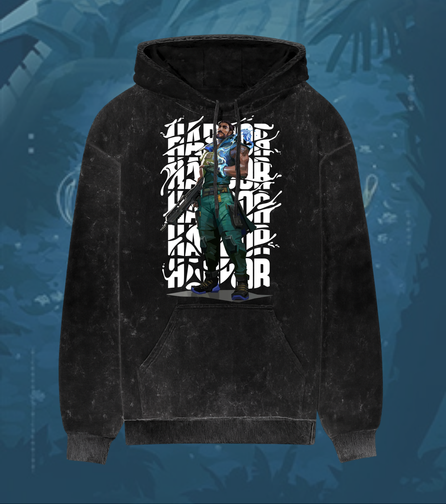 Harbor | Valorant – Tidal Force Acid Wash Hoodie