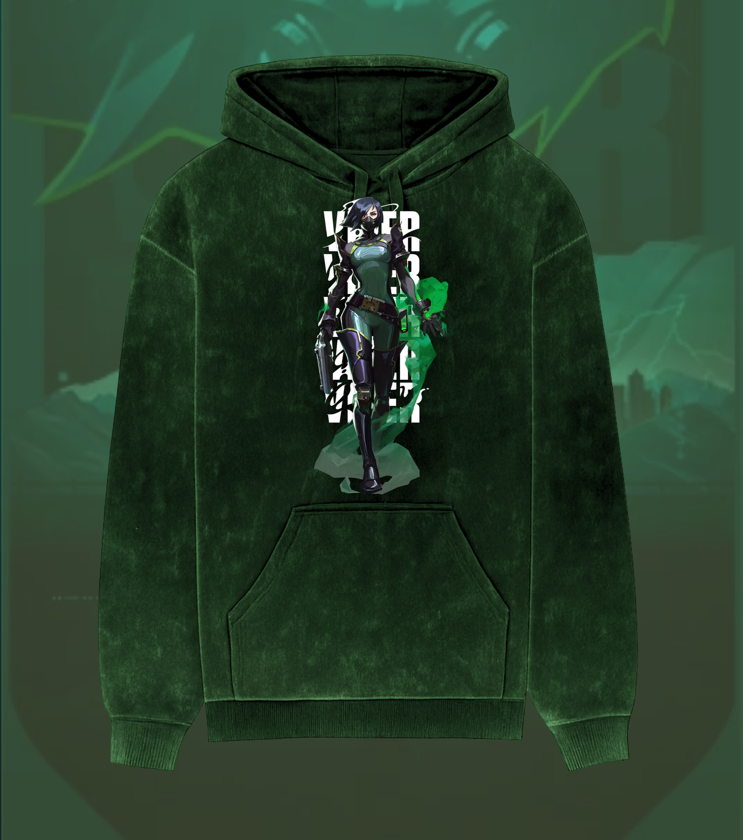 Viper | Valorant – Toxic Precision Acid Wash Hoodie