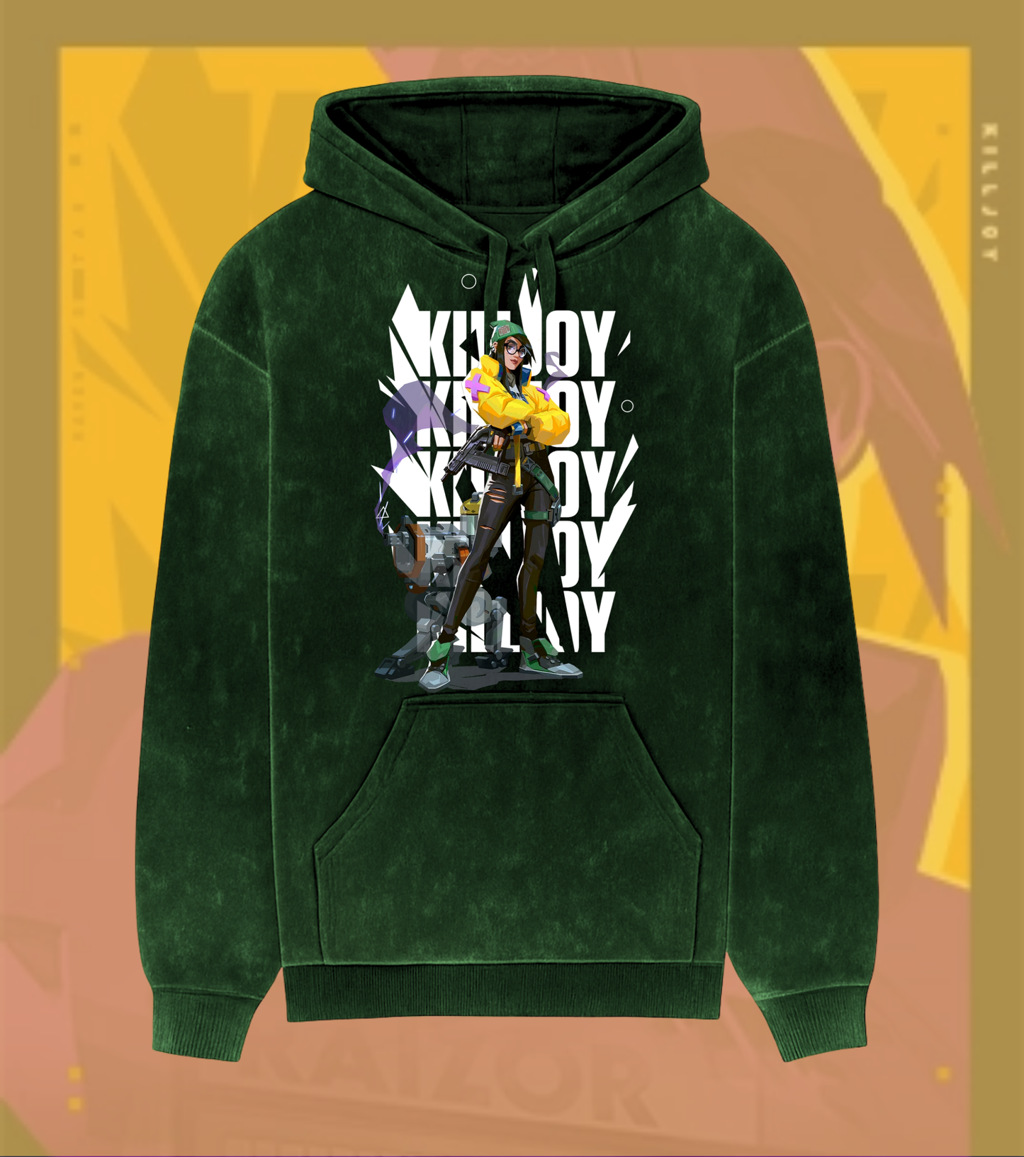 Killjoy | Valorant – Tech Genius Acid Wash Hoodie