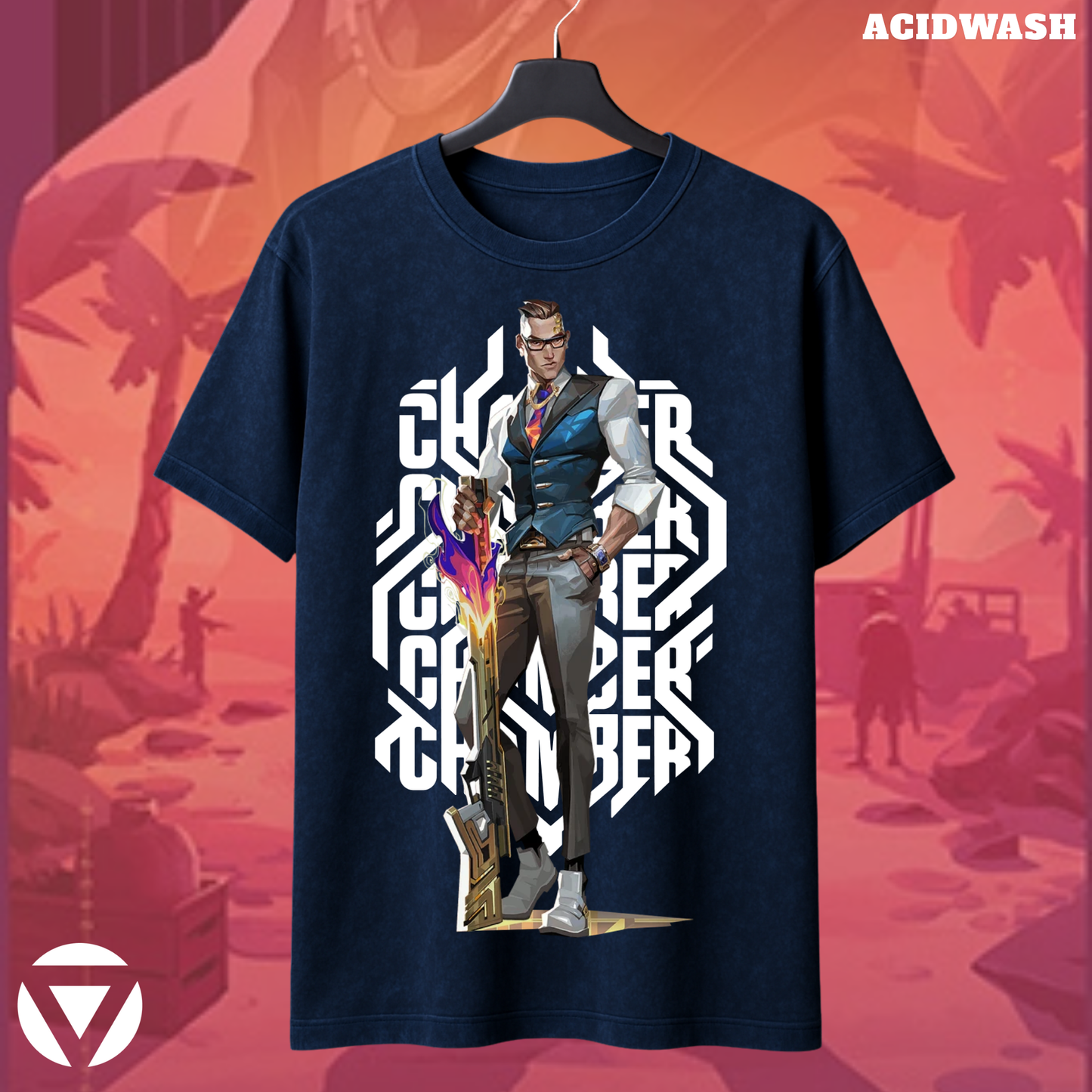 Chamber | Valorant – Deadly Elegance Acid Wash Tee