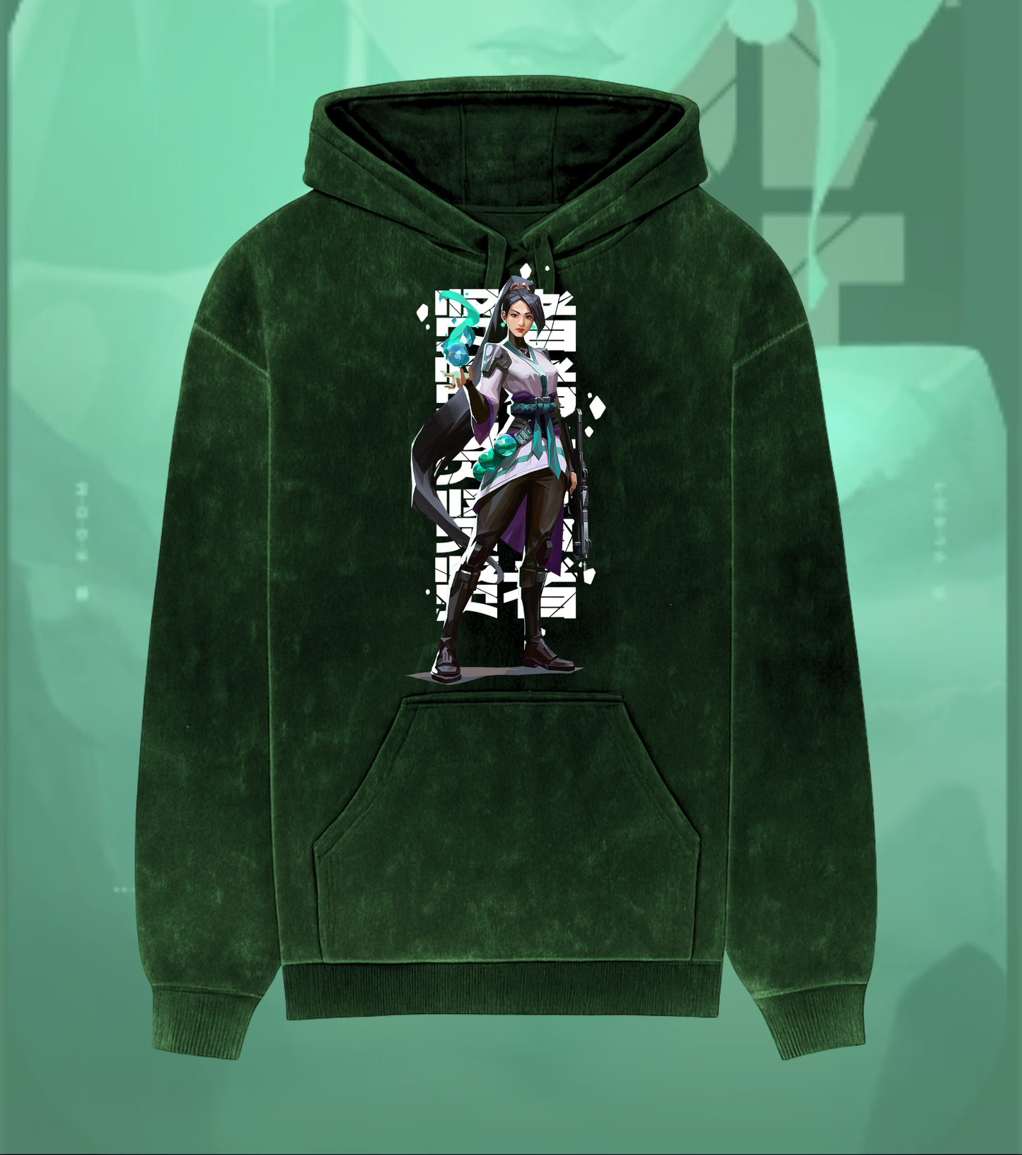 Sage | Valorant – Guardian Spirit Acid Wash Hoodie