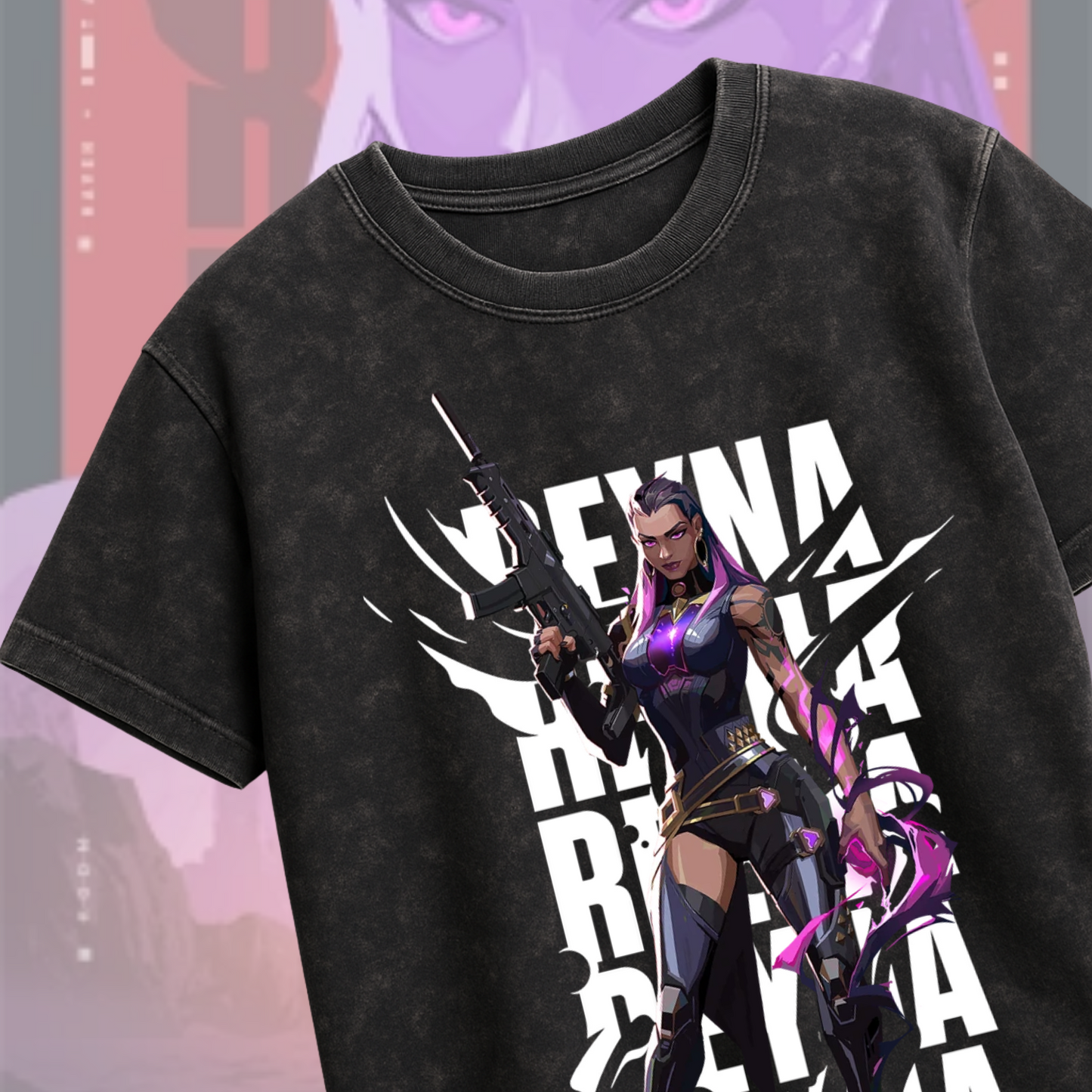 Reyna | Valorant – Empress of Shadows Acid Wash Tee