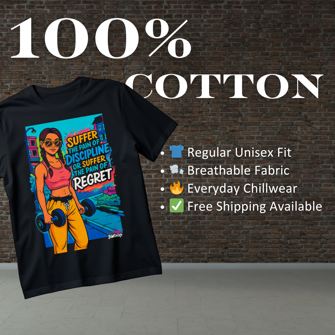 Suffer the Pain of Discipline or the Pain of Regret – Bold Fitness T-Shirt