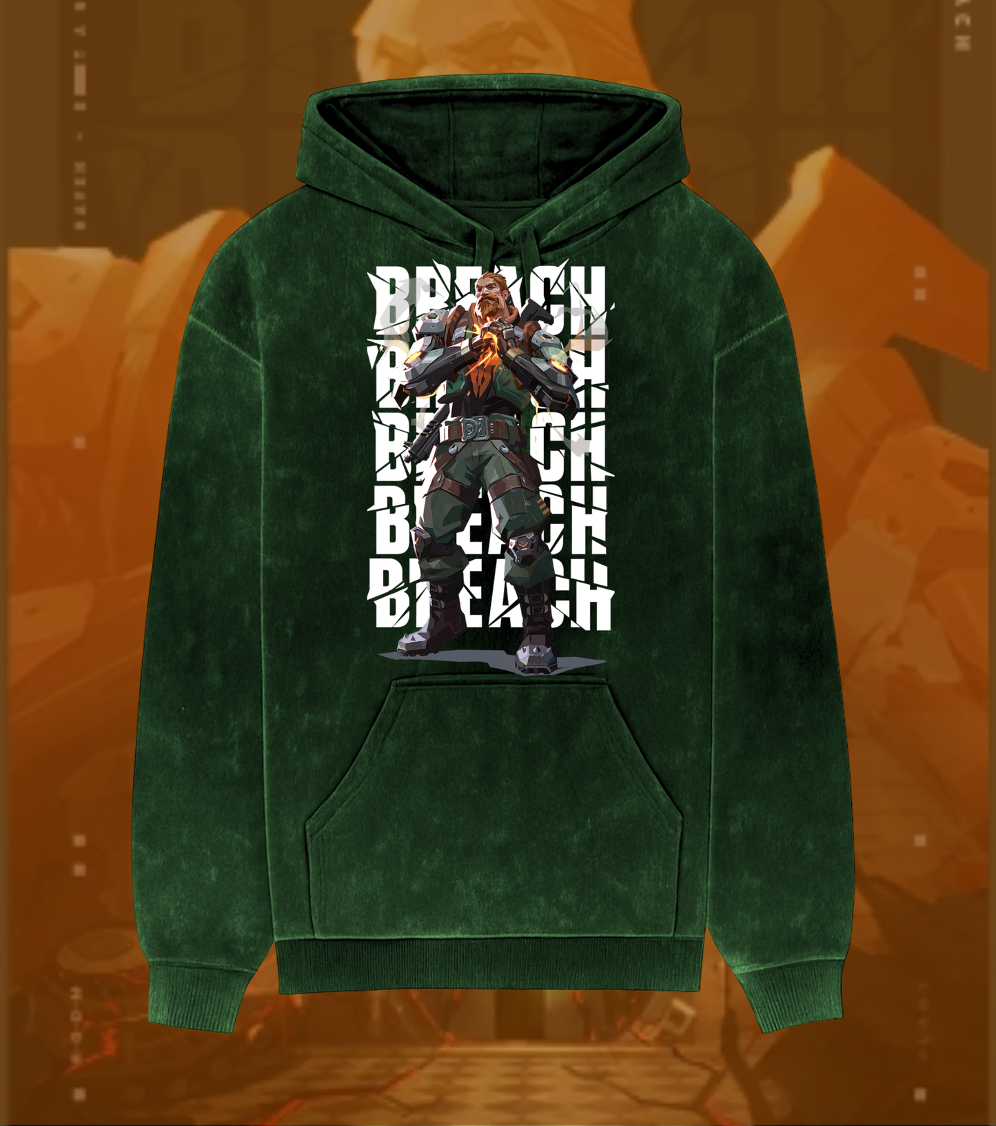 Breach | Valorant – Earthshaker Acid Wash Hoodie