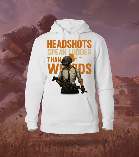 Headshots Speak Louder Than Words – BGMI Hoodie