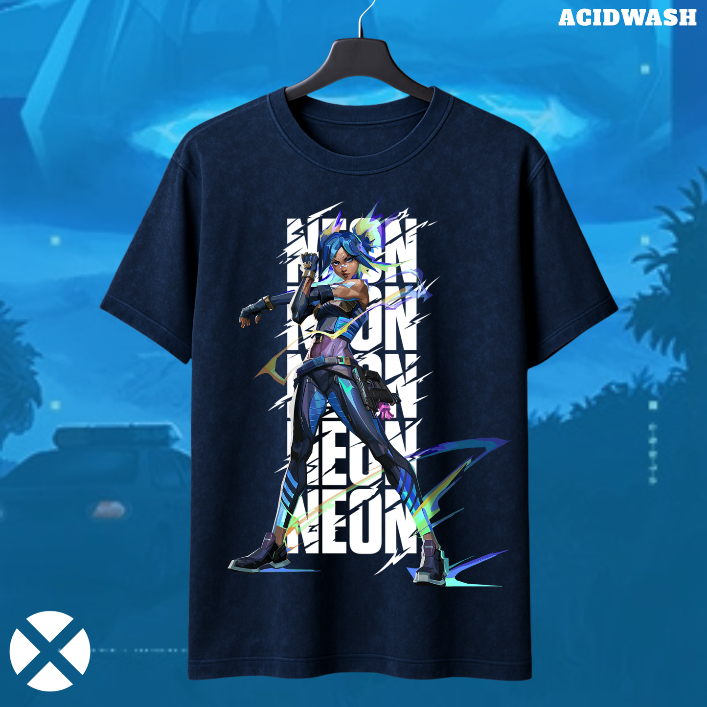 Neon | Valorant – Speed Surge Acid Wash Tee