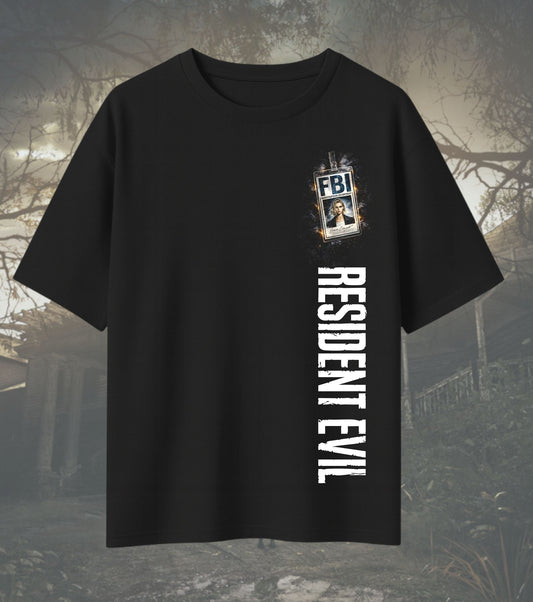 Resident Evil Claire Redfield T-Shirt – FBI Badge Graphic