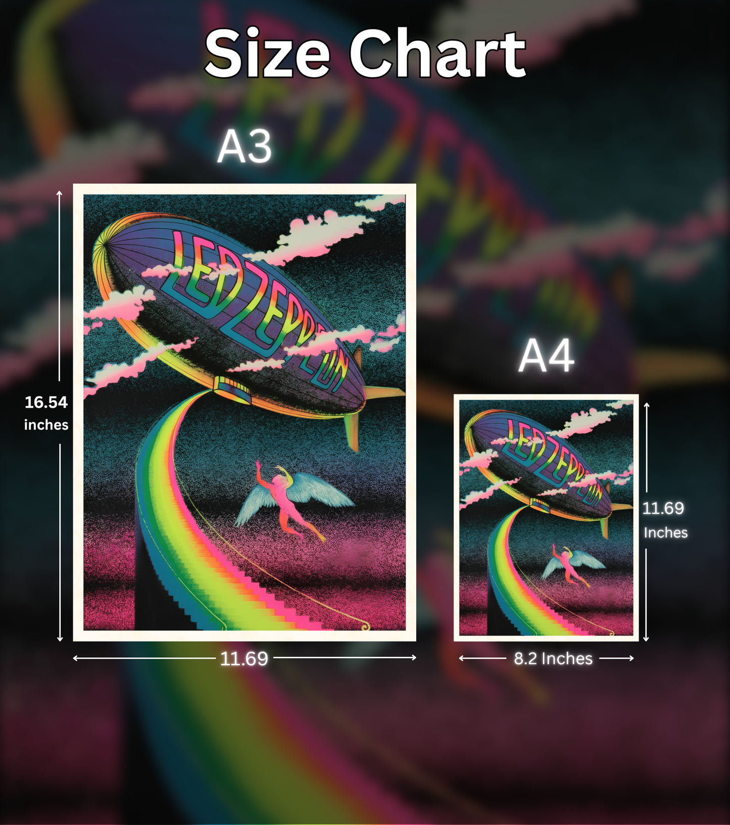 Led Zeppelin Neon Dream Poster