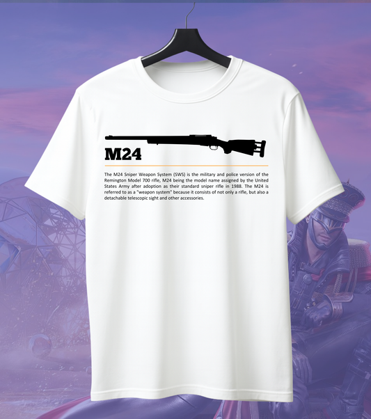 M24 Classic Sniper Tee – 180 GSM | Precision Bolt-Action Print BGMI