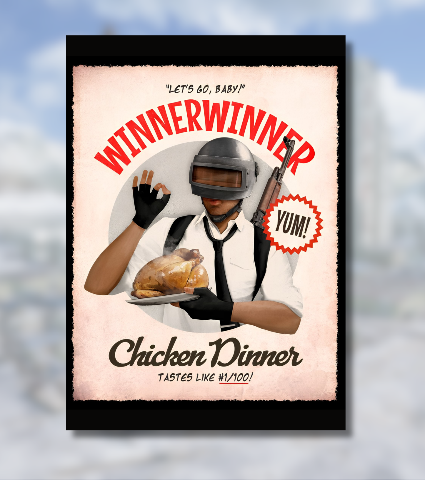 Winner Winner Chicken Dinner – BGMI Retro Wall Art
