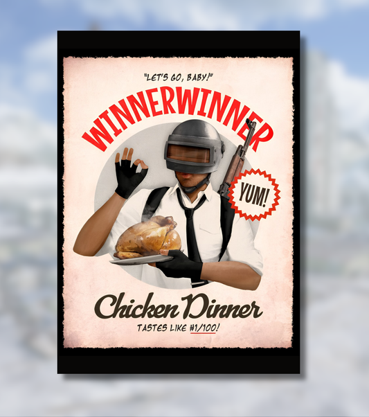 Winner Winner Chicken Dinner – BGMI Retro Wall Art