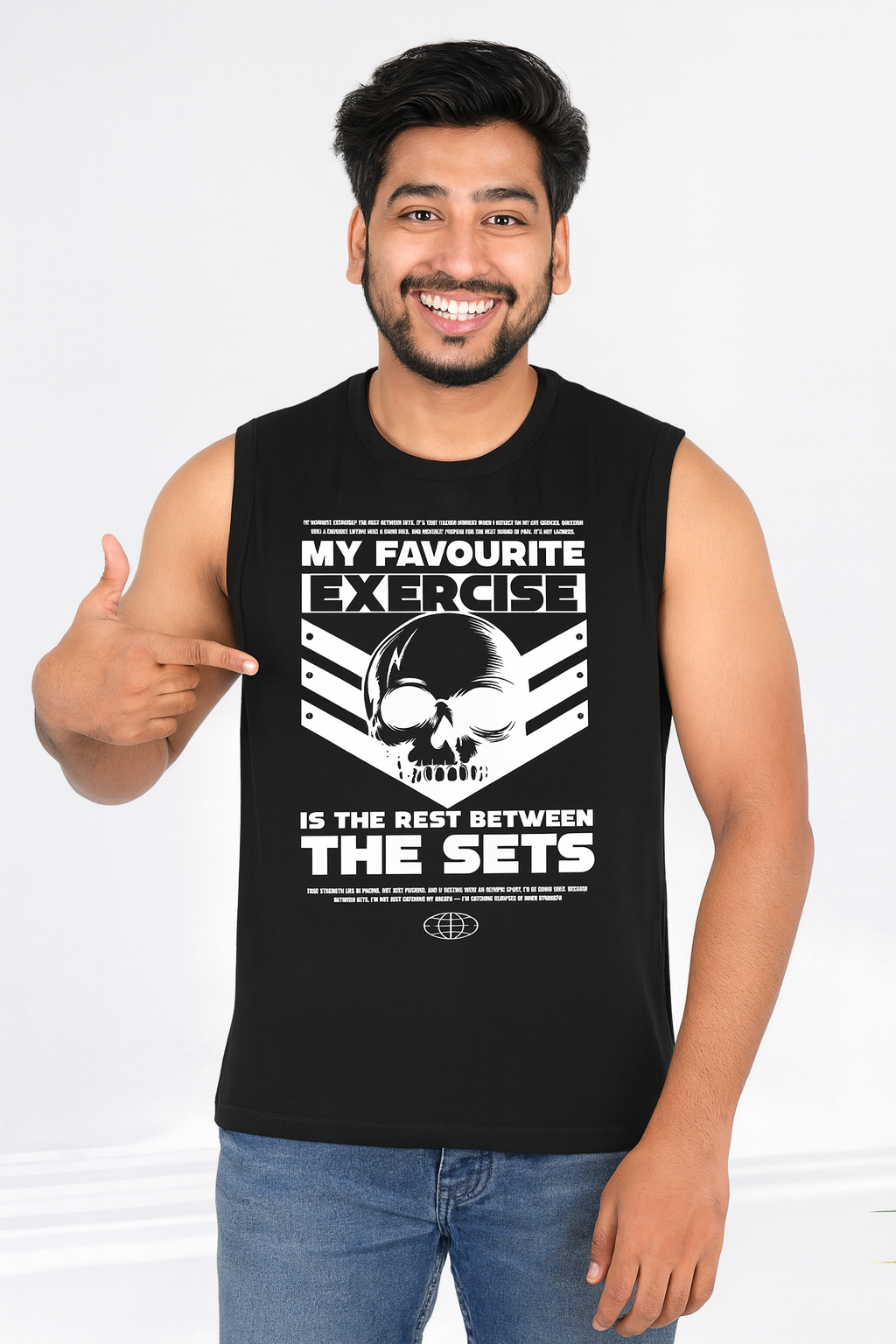 My Favourite Exercise Gym Tank – Black Sleeveless Tee