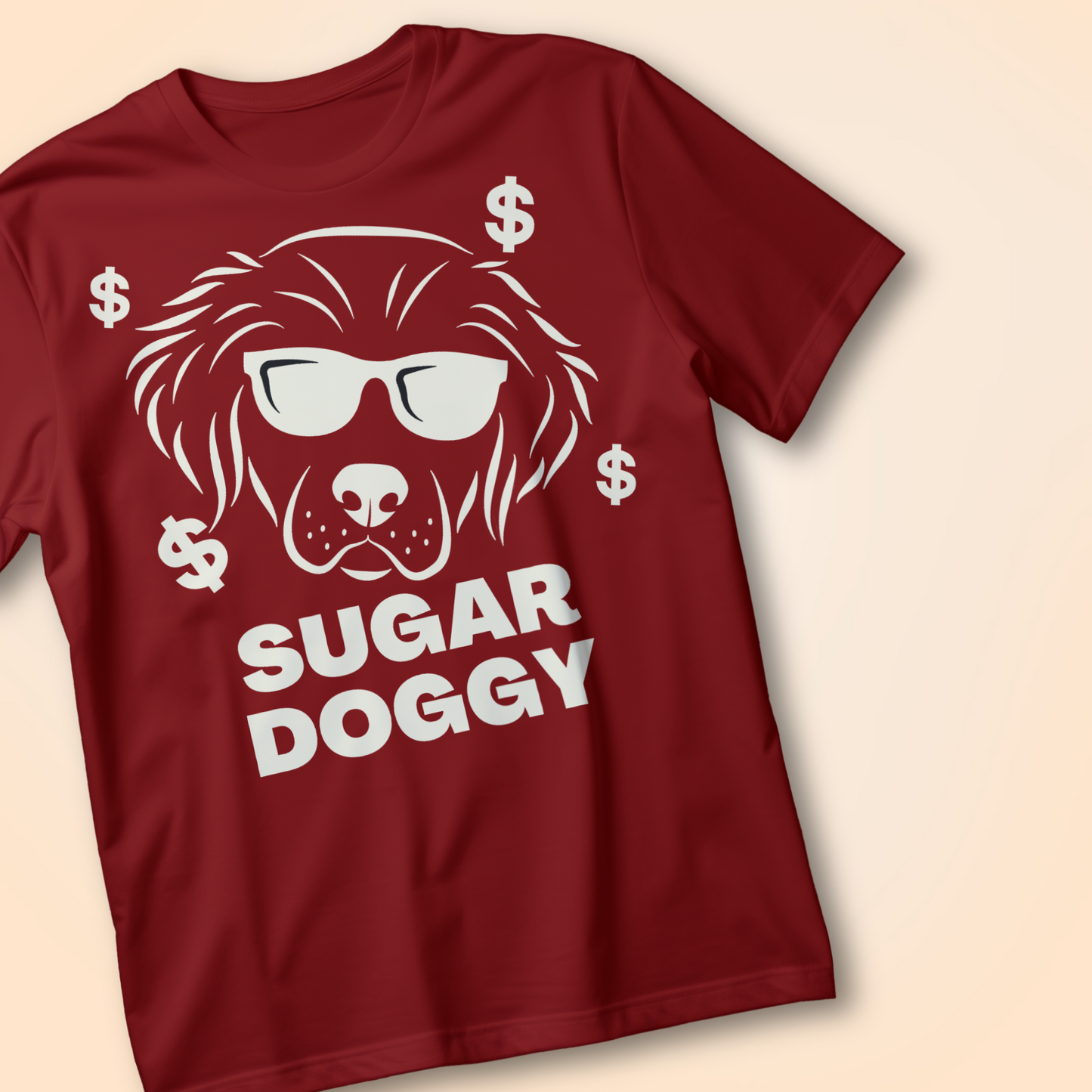 SUGAR DOGGY” Cool Pup Tee – Funny Graphic Dog Shirt with Sunglasses