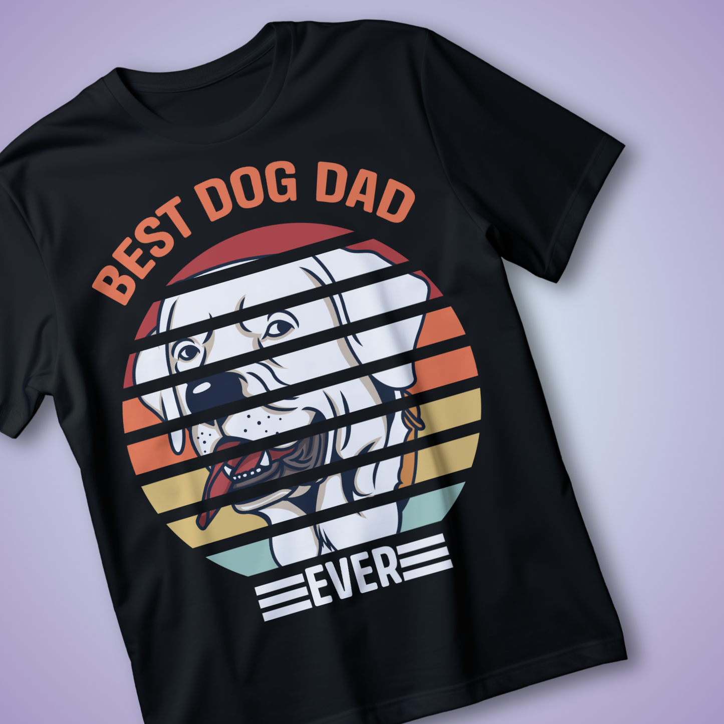 BEST DOG DAD EVER – Retro Gold T-Shirt