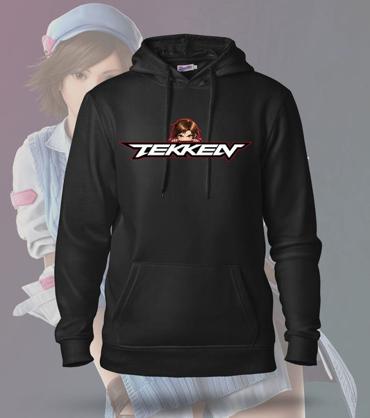 Tekken Duo Fighters hoodie front view, black colour