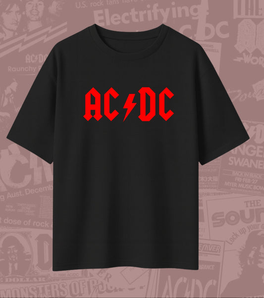 AC/DC Highway to Hell Flame Graphic Oversized T-Shirt