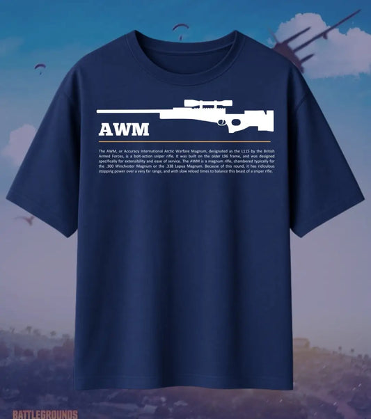 BGMI AWM Oversized T-Shirt – One-Shot Knockout | 240 GSM Heavyweight Gamer Tee - Valorant
