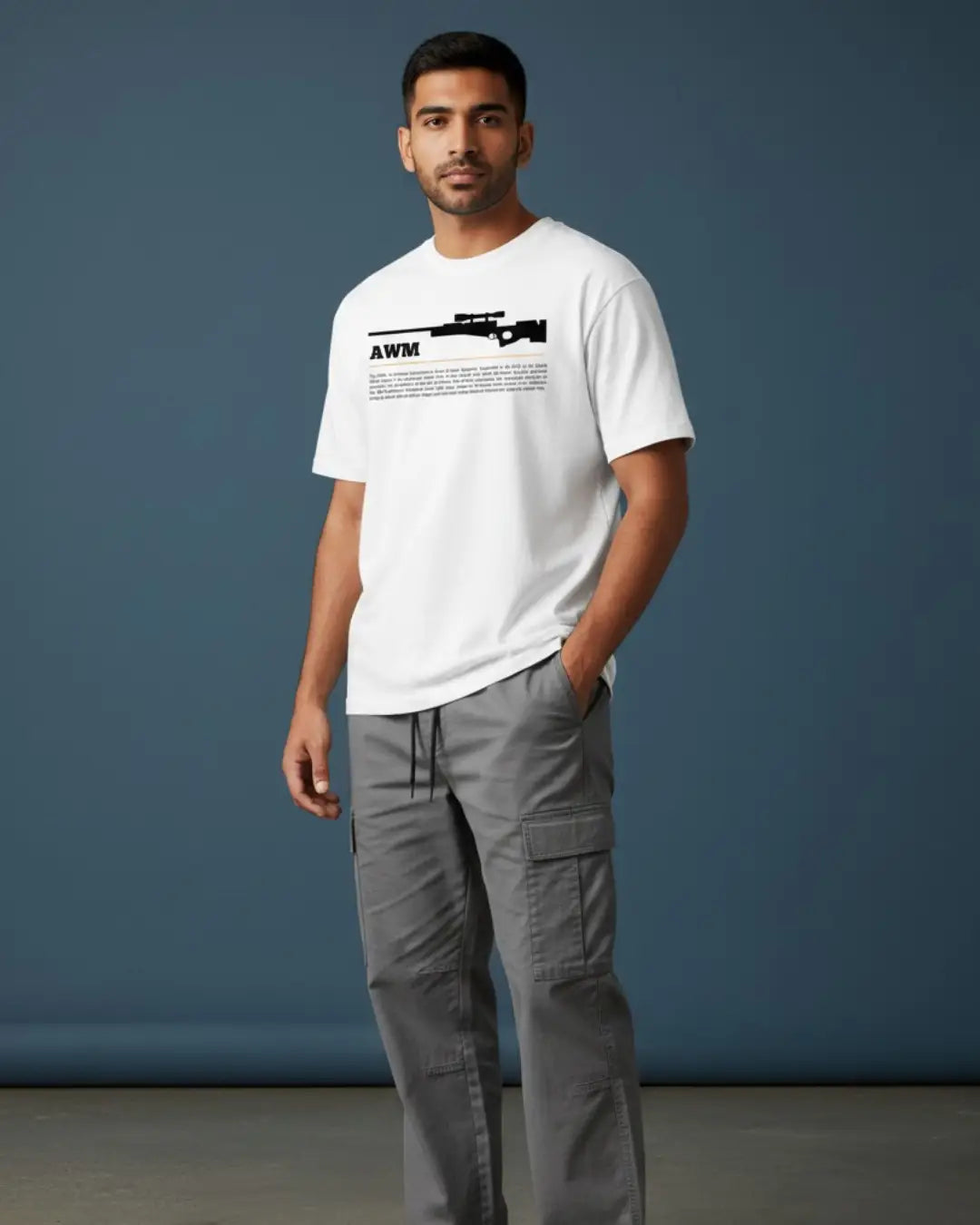 BGMI AWM Oversized T-Shirt – One-Shot Knockout | 240 GSM Heavyweight Gamer Tee - White / XS / 180GSM - Valorant