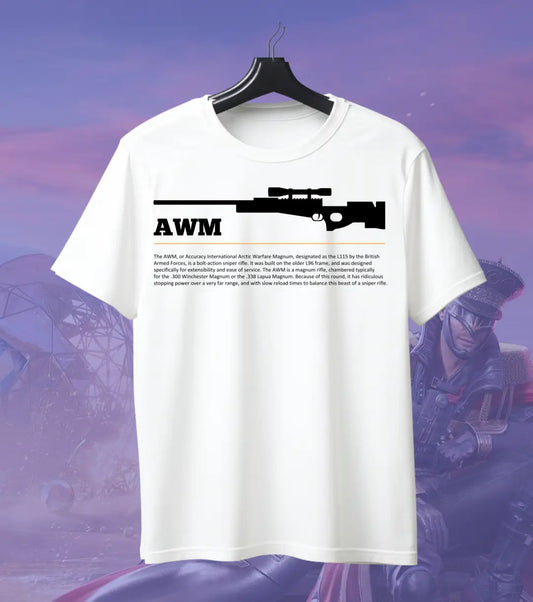 BGMI AWM T-Shirt | PUBG Sniper Rifle Graphic Tee - BGMI/PUBG