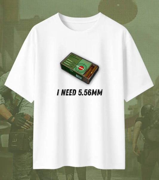 BGMI I Need Ammo Oversized T-Shirt – Squad Loot Meme Tee | 240 GSM Heavyweight Gamer Tee - BGMI/PUBG