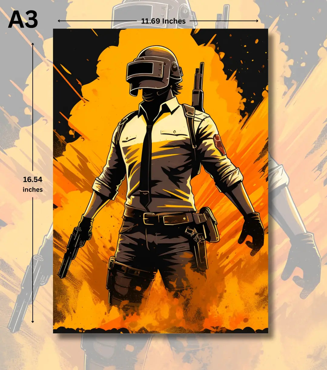 BGMI Sky Drop – Into the Battleground Wall Art Poster | 300 GSM Matte Finish - A3 - BGMI/PUBG