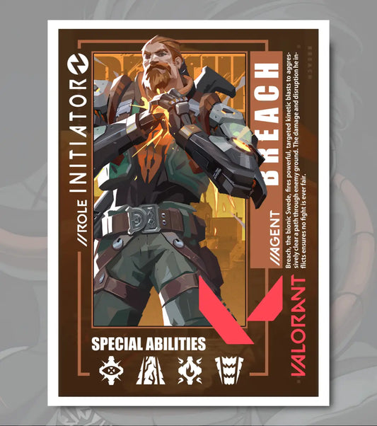 Breach Valorant Poster – Impact Force Wall Art | Power Through Every Space - A4 / White frame - Valorant